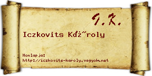 Iczkovits Károly névjegykártya
