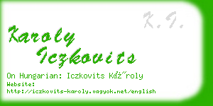 karoly iczkovits business card
